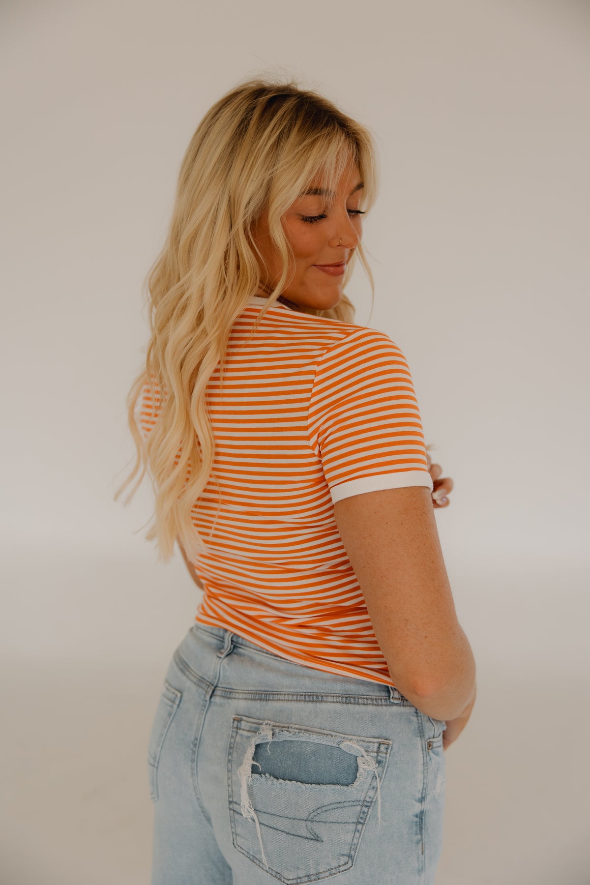Orange Stripe Tee