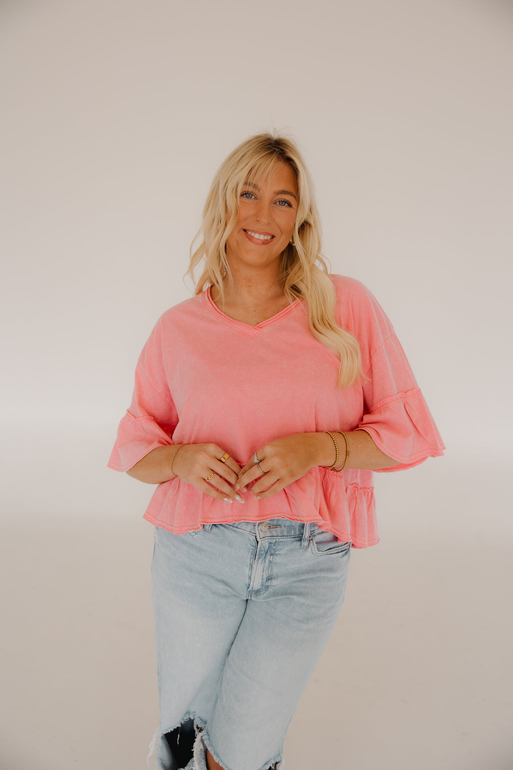 Pink Ruffle Top