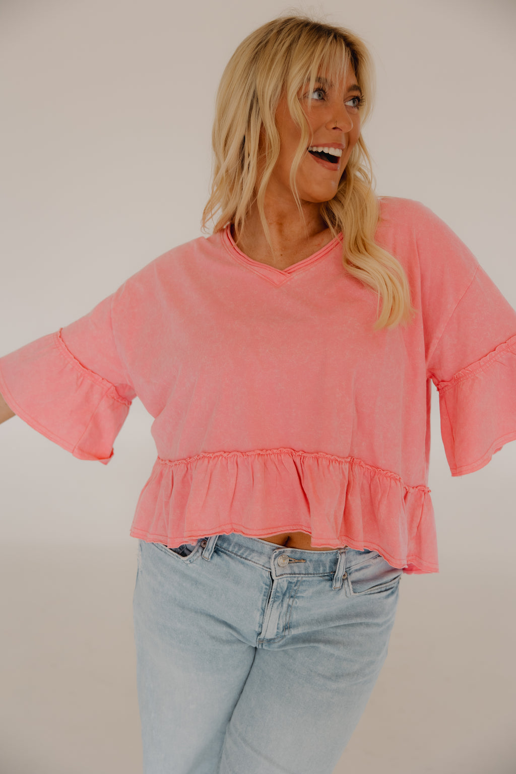 Pink Ruffle Top