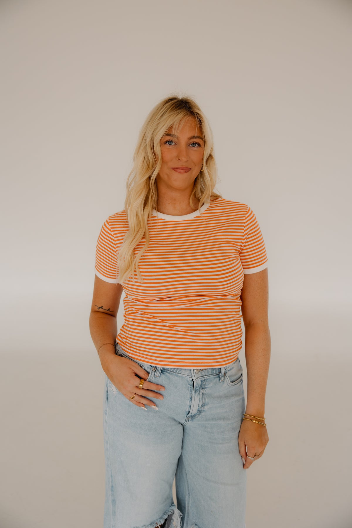 Orange Stripe Tee