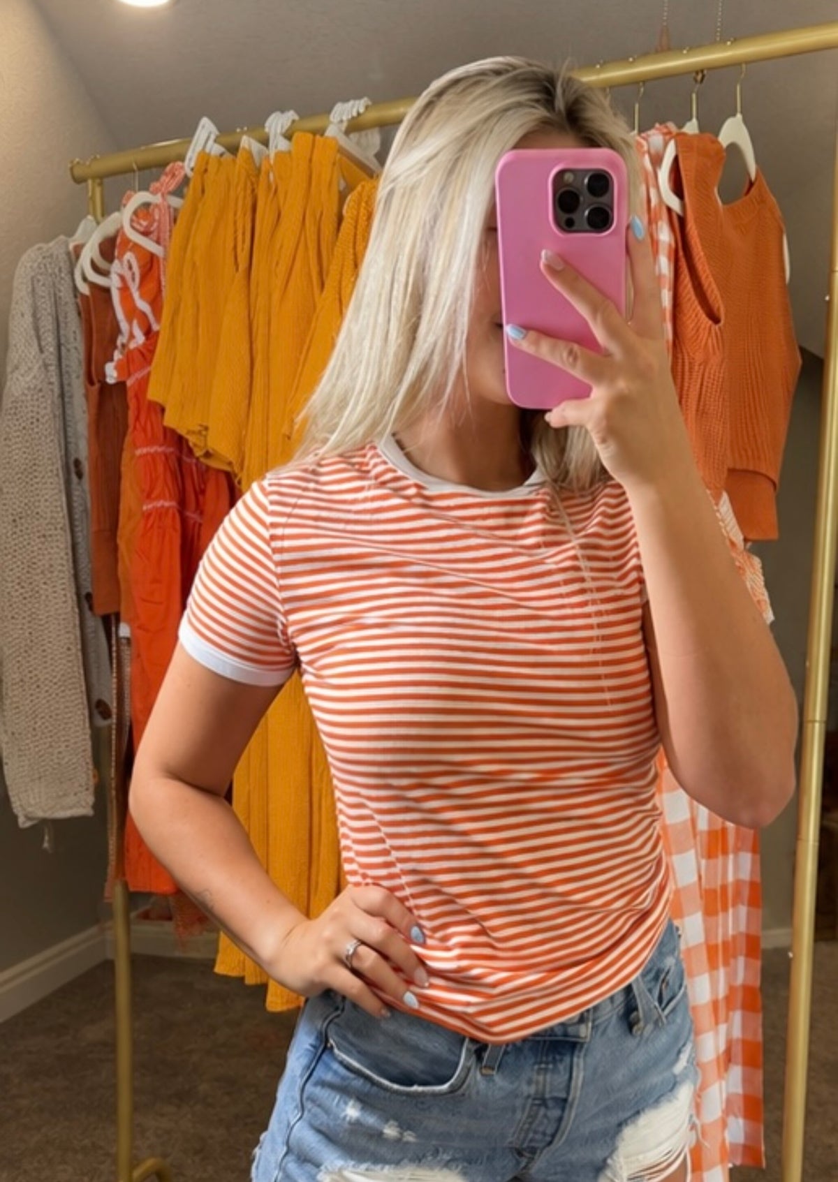 Orange Stripe Tee